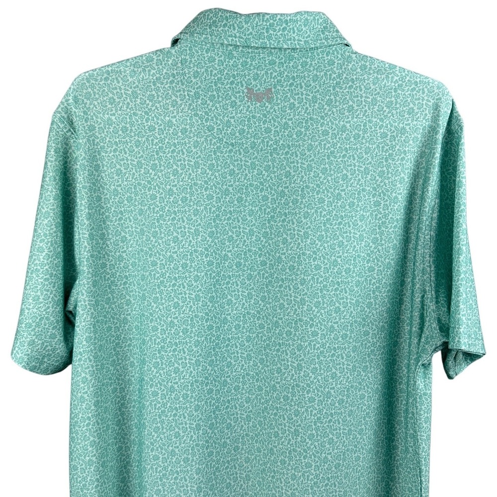 Hickey Freeman Men's Golf Polo Shirt Medium Floral Print Green - Picture 5 of 9
